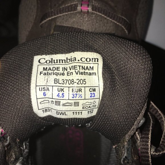 Columbia Mid High Hiking Omni-Tech Waterproof  Breathable Women's Shoe Size 6 - Picture 7 of 7